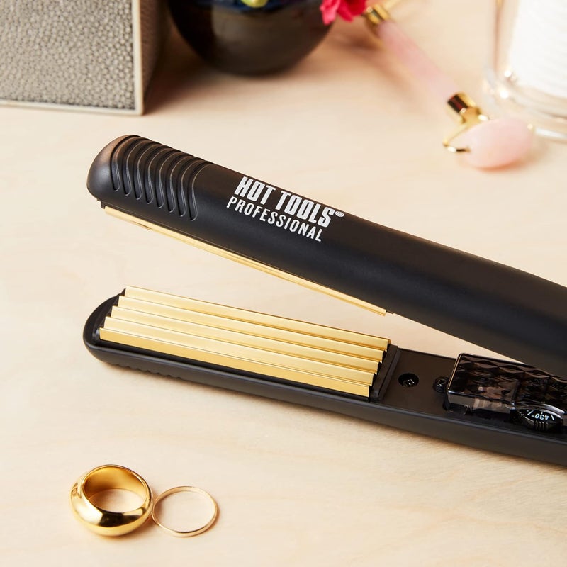 Hot Tools مكواة تجعيد الشعر المحترفة 24K ذهبية | لتجعيدات خفيفة الملمس وحجم (1 بوصة) - Image 5